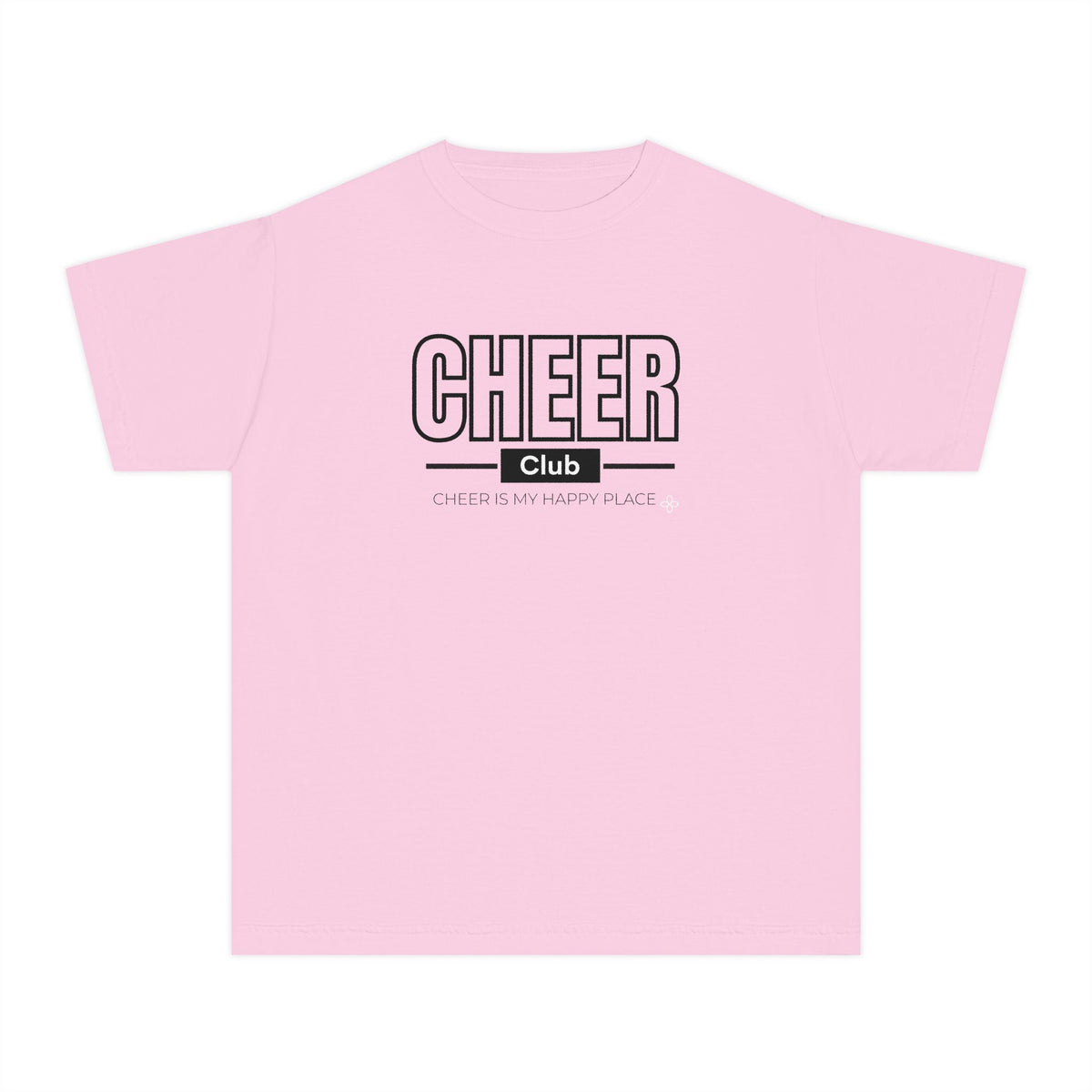 Cheer Club Youth T-Shirt | Cheer Is My Happy Place | Girls Cheer Comfort Colors Youth Tee
