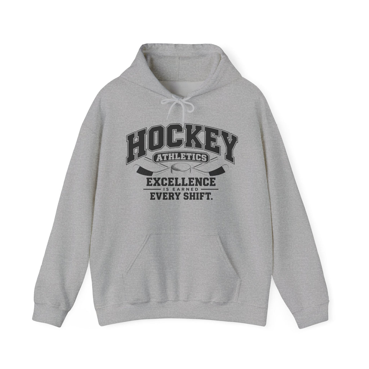 Hockey Athletics Hoodie | Excellence Is Earned Every Shift | Hockey Gildan Hoodie