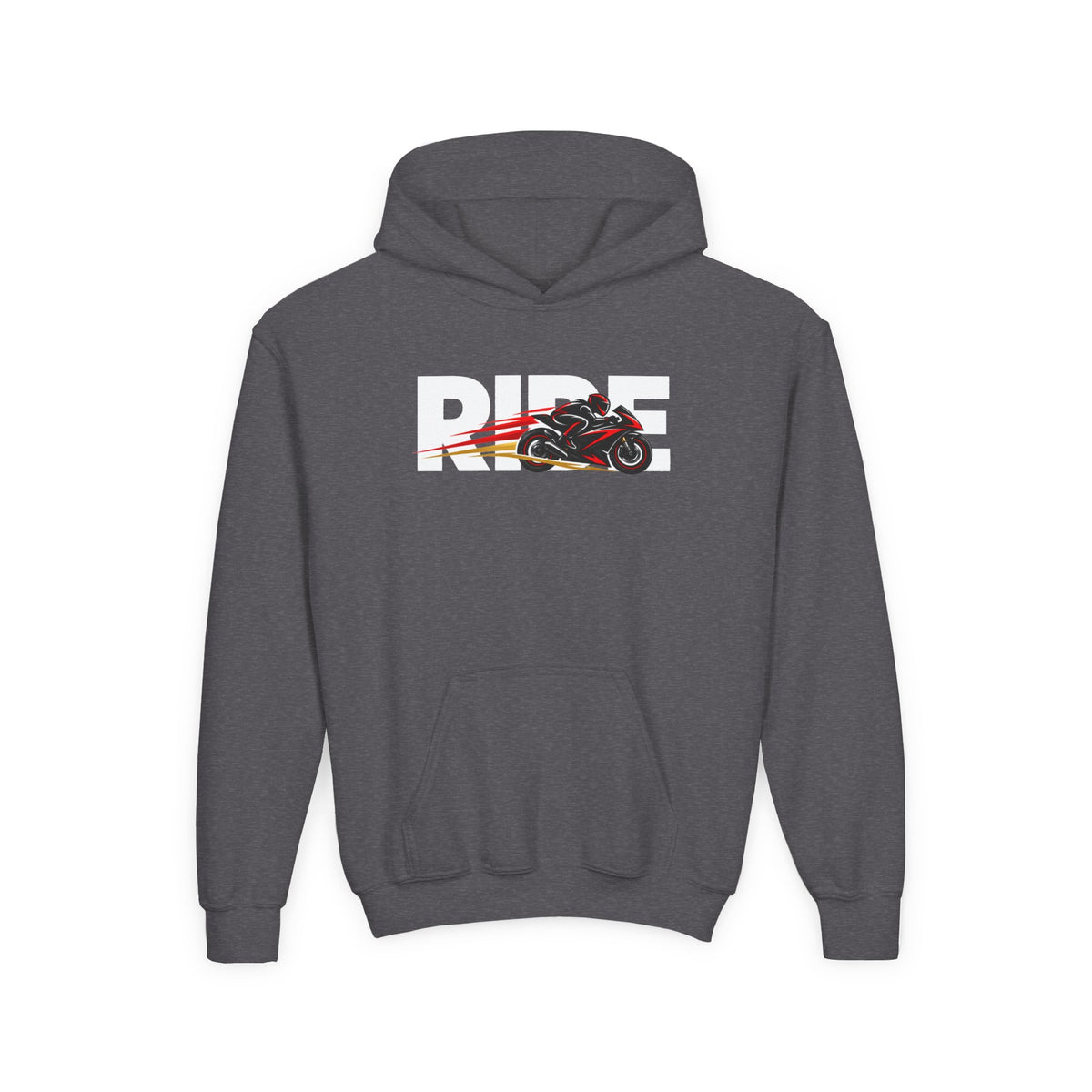 RIDE Sport Bike Youth Hoodie | Sport Bike Rider Graphic | Kids Youth Hoodie