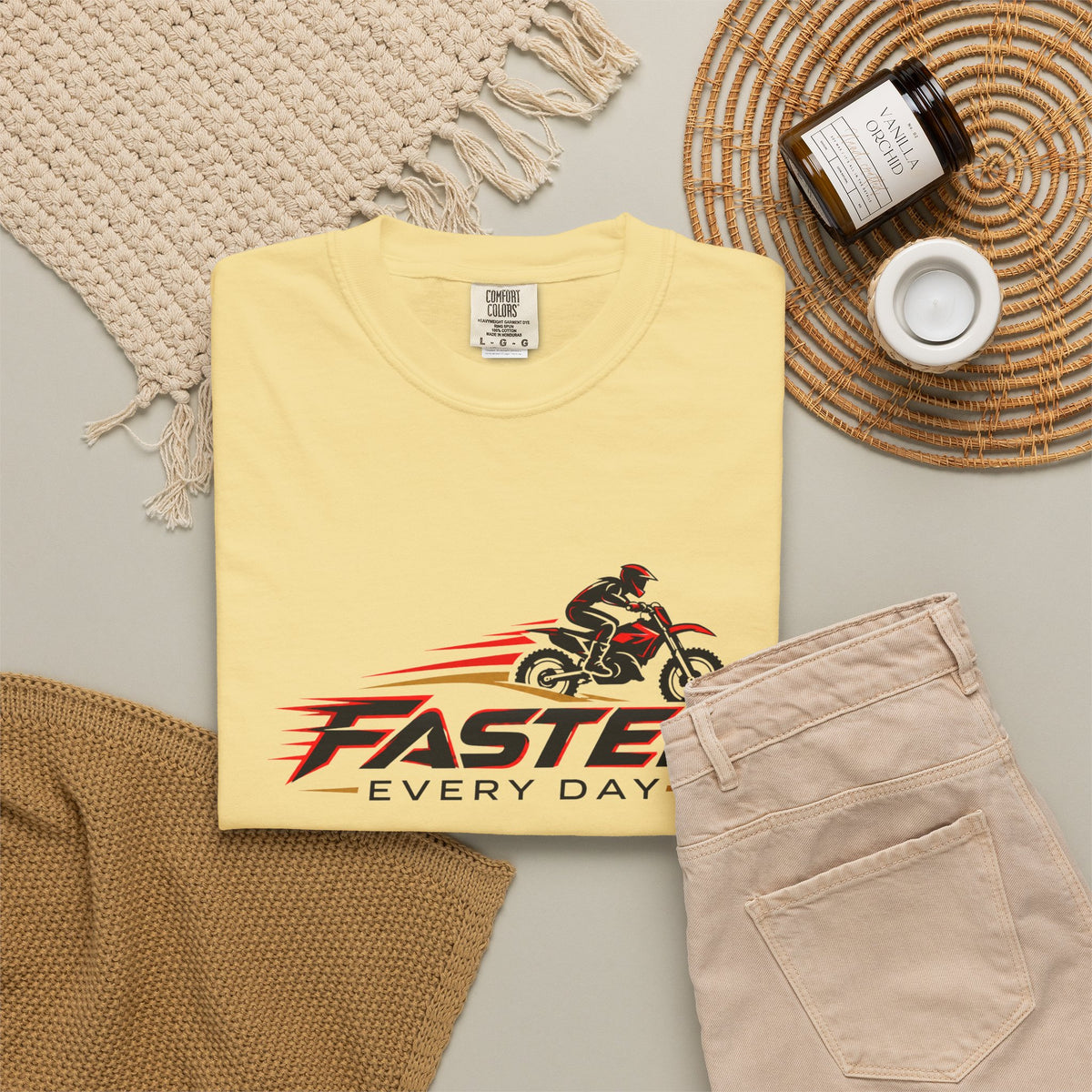 Faster Every Day Dirt Bike Logo Tee | Motocross Shirt | Comfort Colors T-Shirt