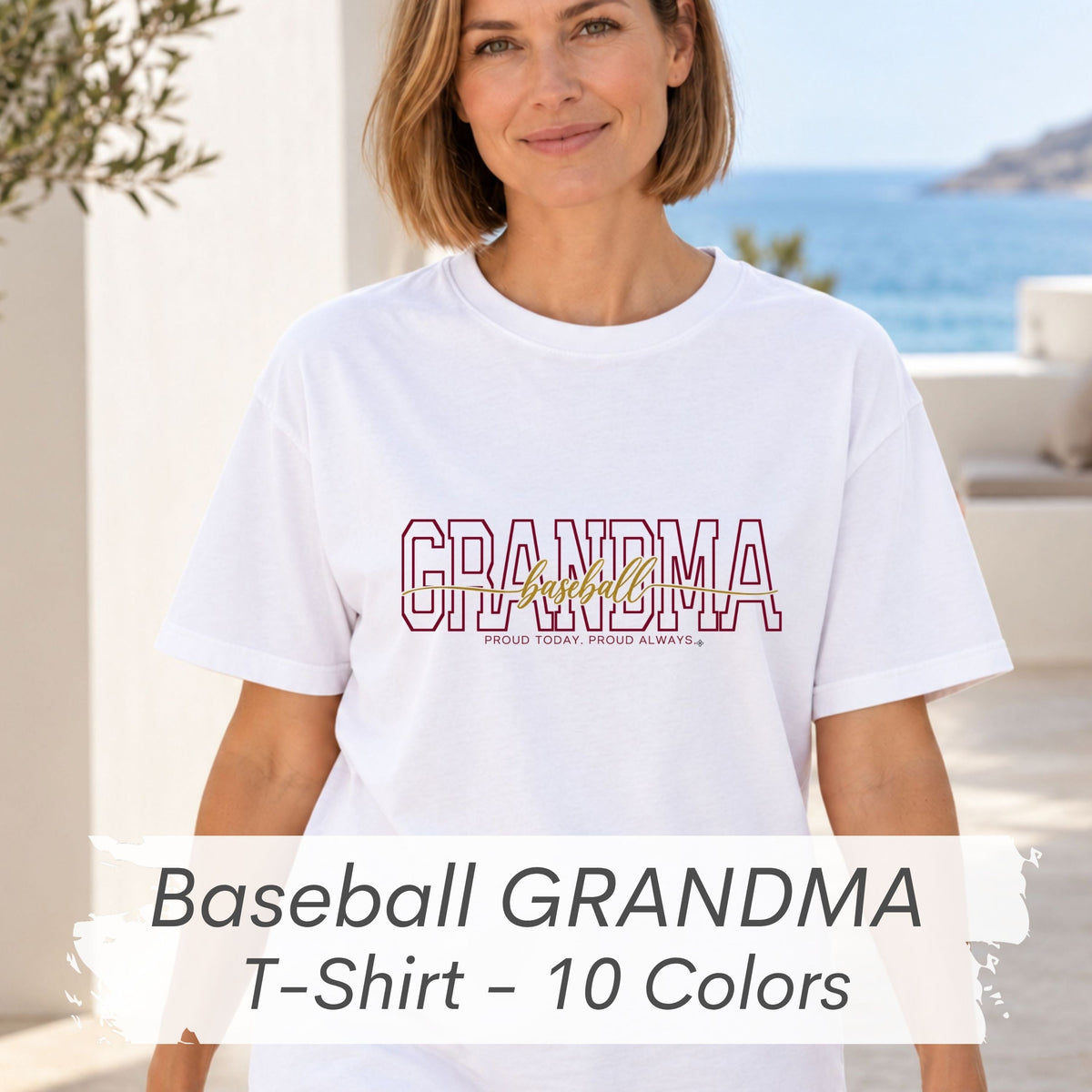 BASEBALL Grandma Shirt - Proud Today. Proud Always. | Choose Your Team Color | Comfort Colors Tee