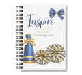 Inspire - Cheerleading Notebook 8.5"x11", Blue and Gold, Wide Ruled Blank Notebook, Spiral Bound