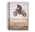 Freedom - Dirt Bike, Motocross, Inspirational Journal, 6"x9" College Ruled Motivational Blank Notebook, Spiral Bound
