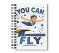 Louie - You Can Fly, Gymnastics Boy Notebook, 8.5"x11" Wide Ruled, Kids Notebook, Blank Notebook, Spiral Bound
