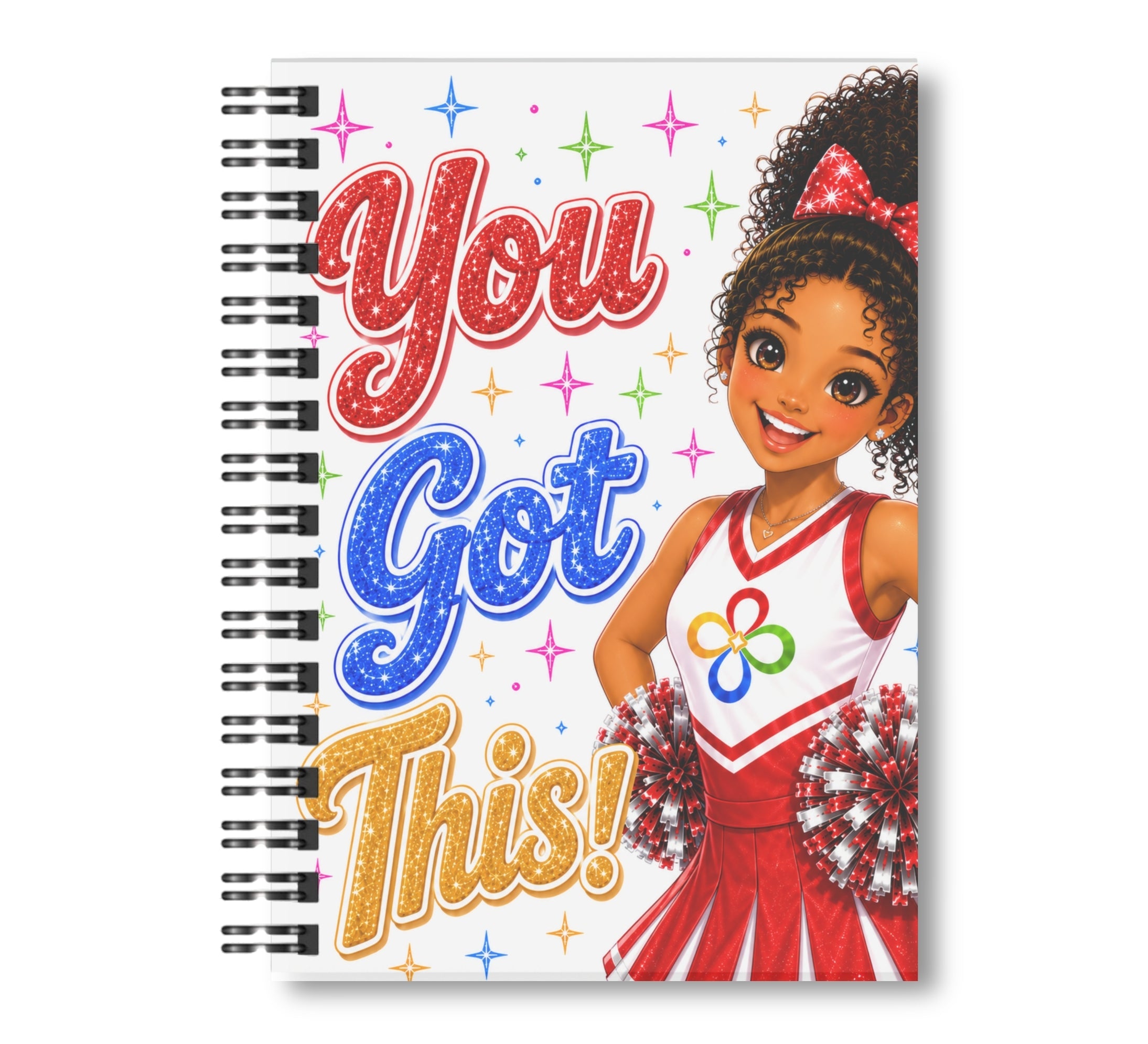 Cheerleading Notebook - 15 Covers to Choose From, Wide Ruled Lined Journal, 100 pages, 8.5"x11" Spiral Bound
