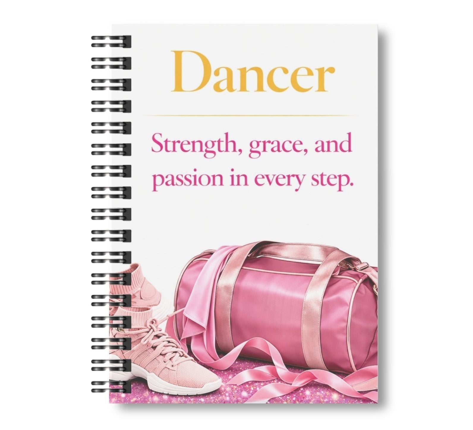 Dancer, Dance Notebook 8.5"x11" Wide Ruled Blank Notebook, Spiral