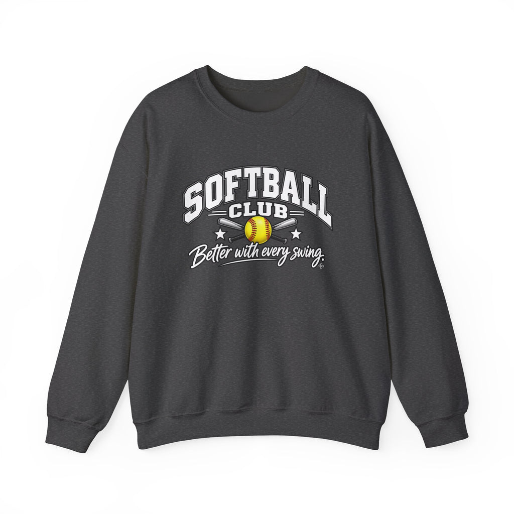Softball Club Sweatshirt | Better With Every Swing | Softball Gildan Crewneck