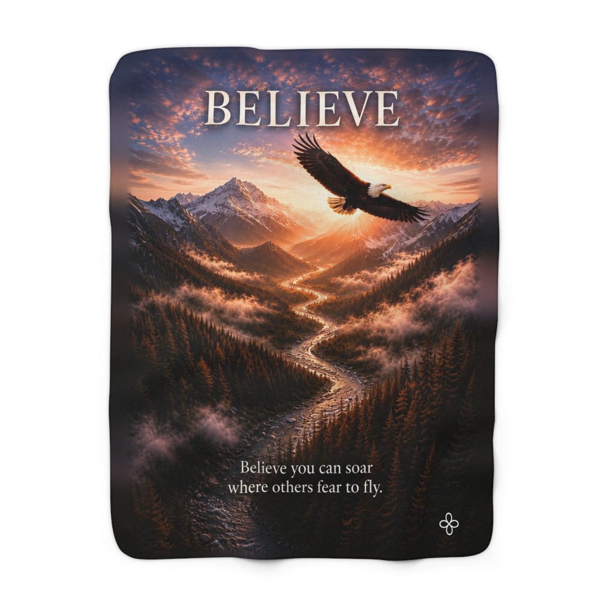 Believe Motivational Sherpa Blanket | Inspirational Quote Sherpa Fleece Throw | Uplifting Gift | Better Every Day