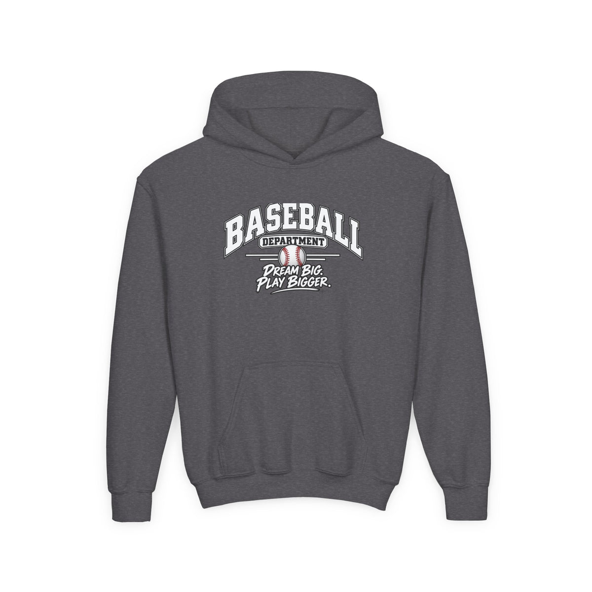 Baseball Department Youth Hoodie | Dream Big, Play Bigger | Kids Baseball Youth Hoodie