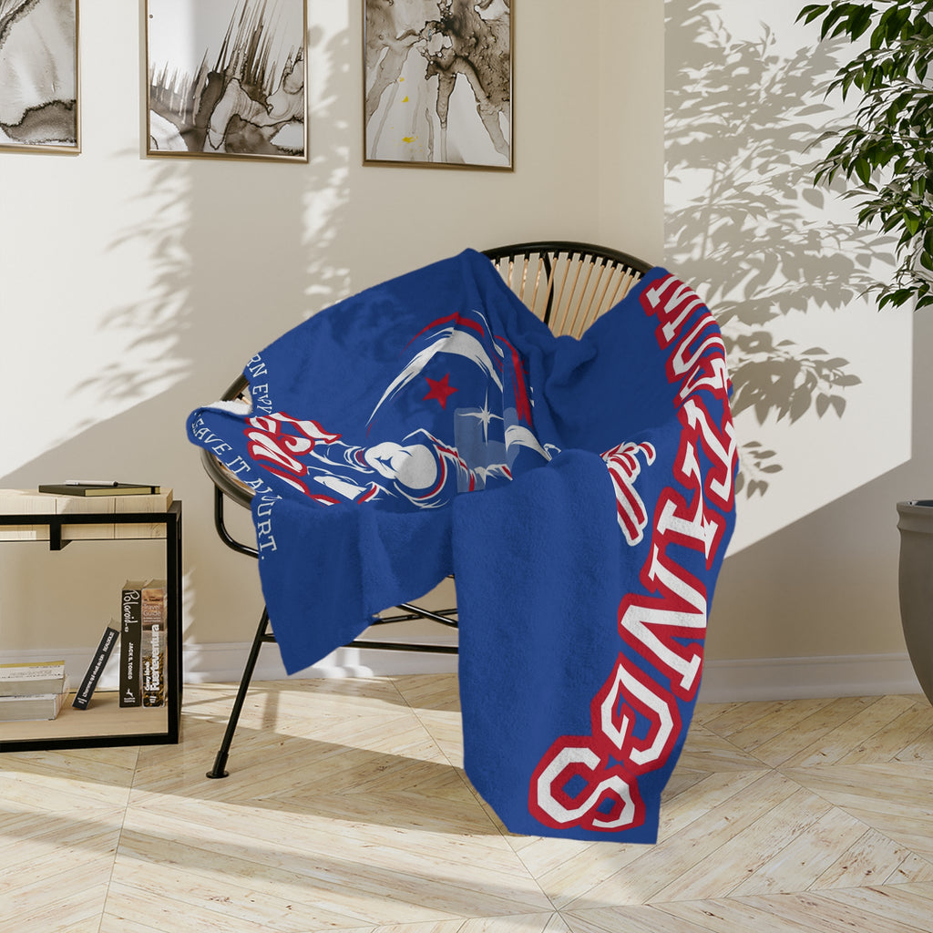 Personalized Basketball Blanket - Player Spotlight Design | Custom Team Name, Number & Player Name | 2 Styles, Your Team Colors | Plush Throw