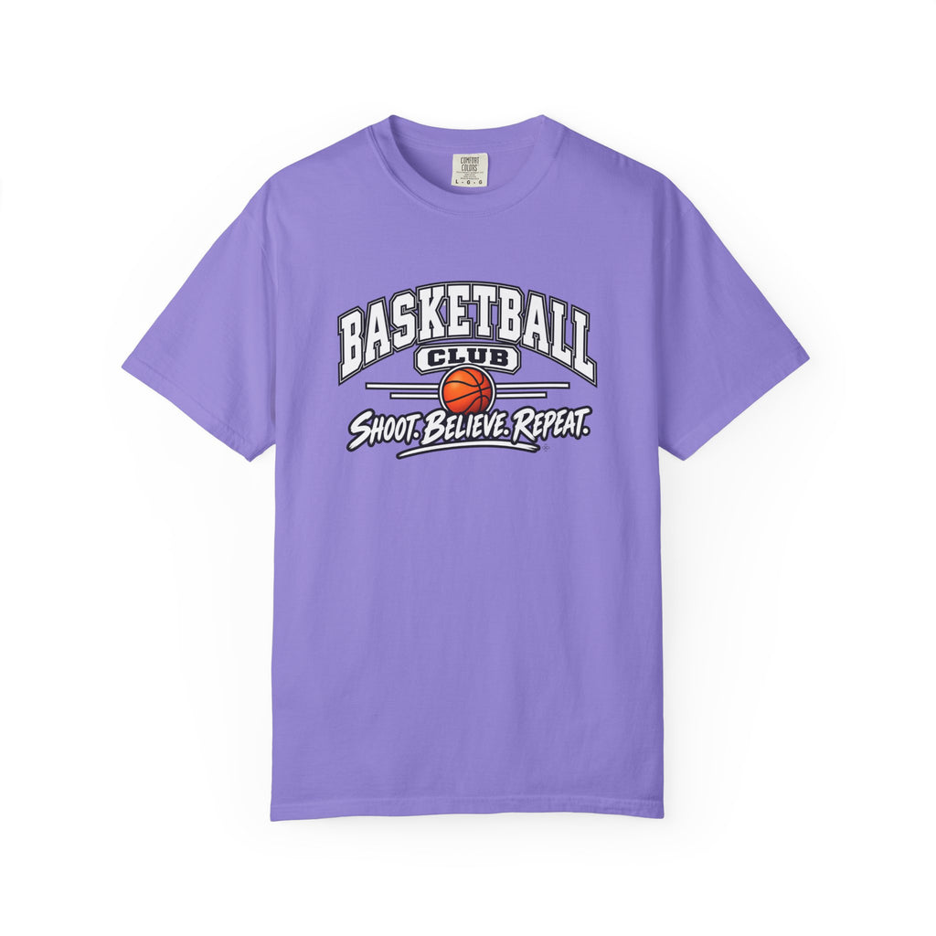 Basketball Club T-Shirt | Shoot, Believe, Repeat | Basketball Comfort Colors Tee