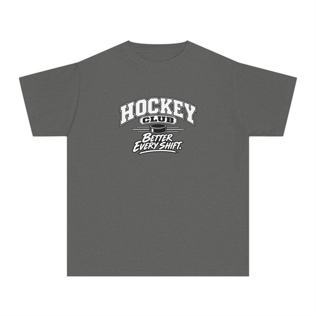 Hockey Club Youth T-Shirt | Better Every Shift | Kids Hockey Comfort Colors Youth Tee