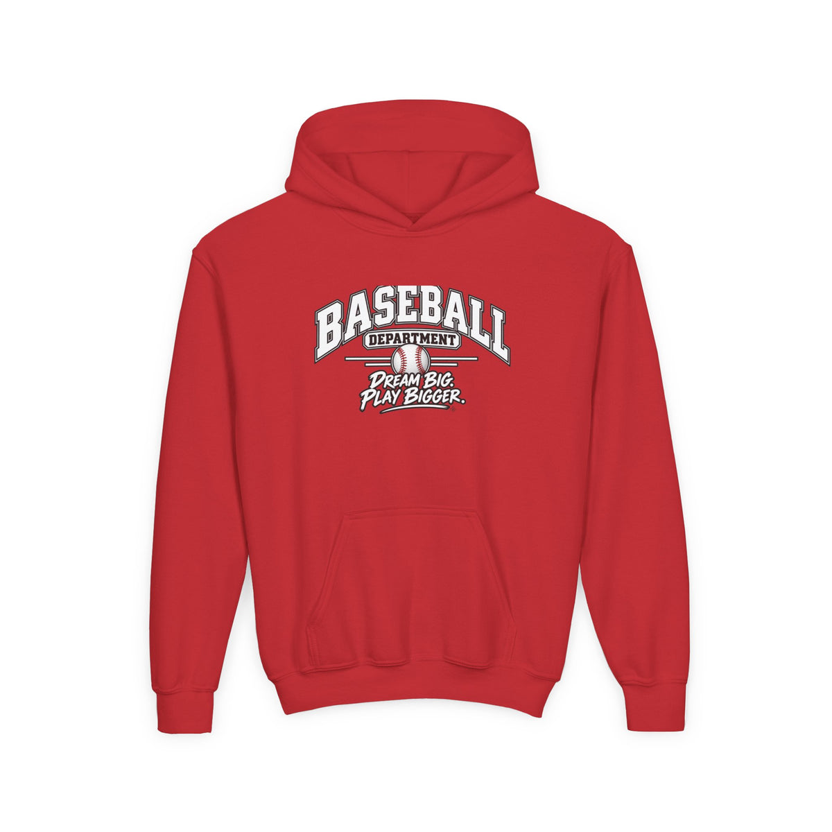 Baseball Department Youth Hoodie | Dream Big, Play Bigger | Kids Baseball Youth Hoodie