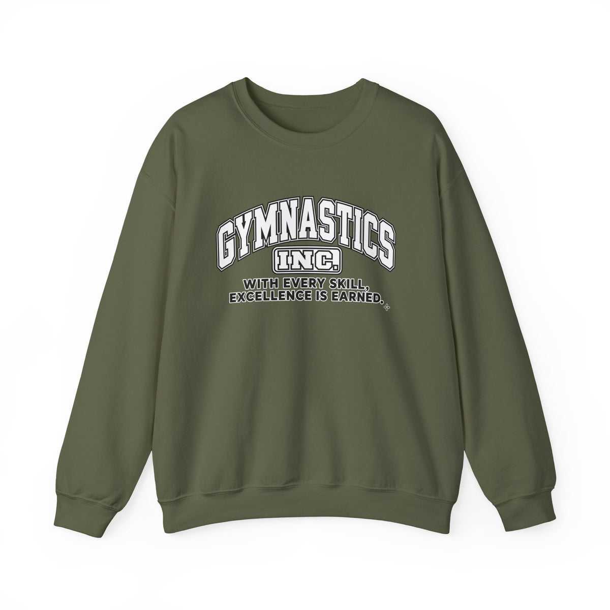 Gymnastics Inc. Sweatshirt | With Every Skill, Excellence Is Earned | Gymnastics Gildan Crewneck
