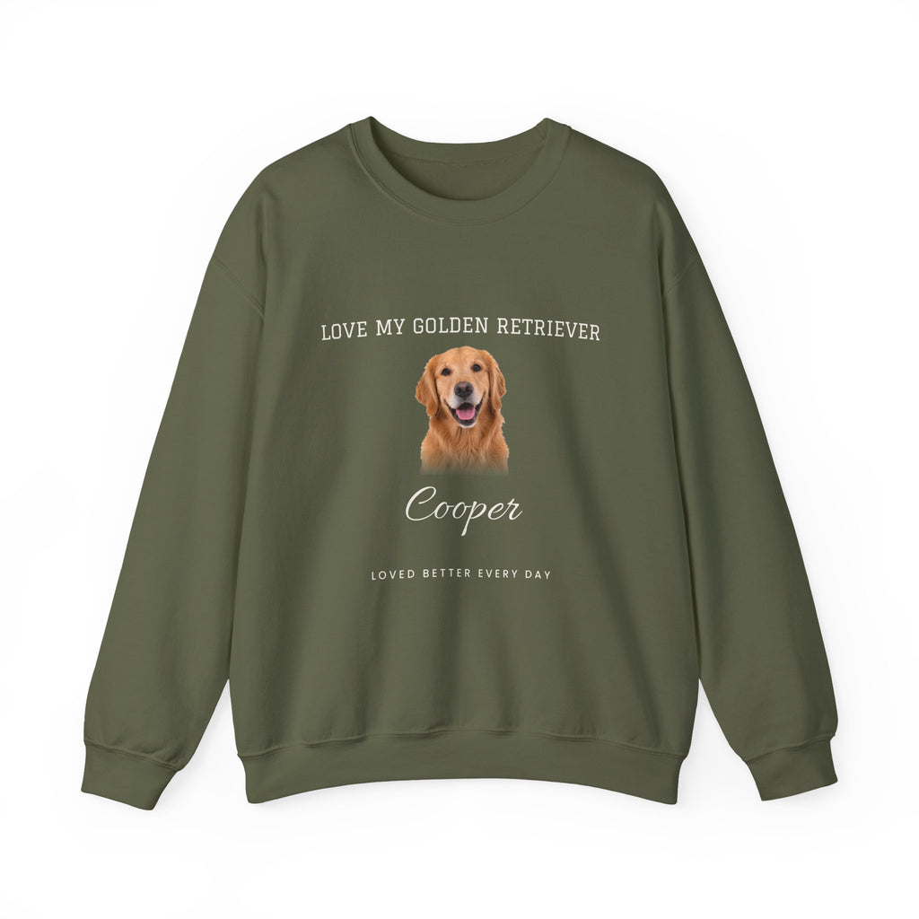 Custom Pet Photo Sweatshirt - Loved Better Every Day | Your Dog or Cat Photo & Name | Love My Pack | Rescue Mama | Gildan Sweatshirt