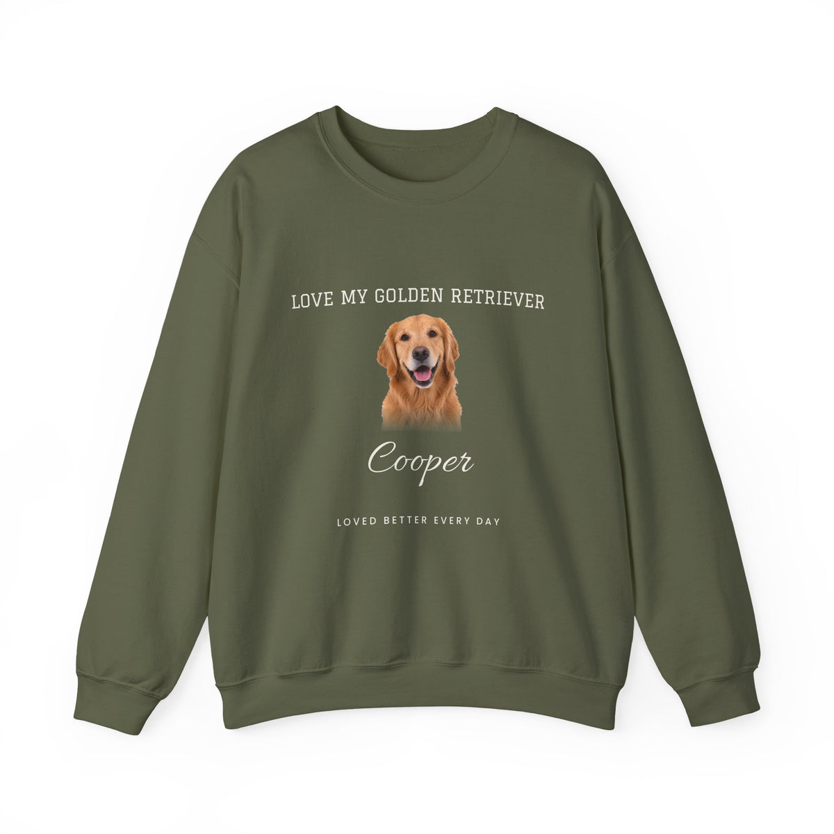 Custom Pet Photo Sweatshirt - Loved Better Every Day | Your Dog or Cat Photo & Name | Love My Pack | Rescue Mama | Gildan Sweatshirt
