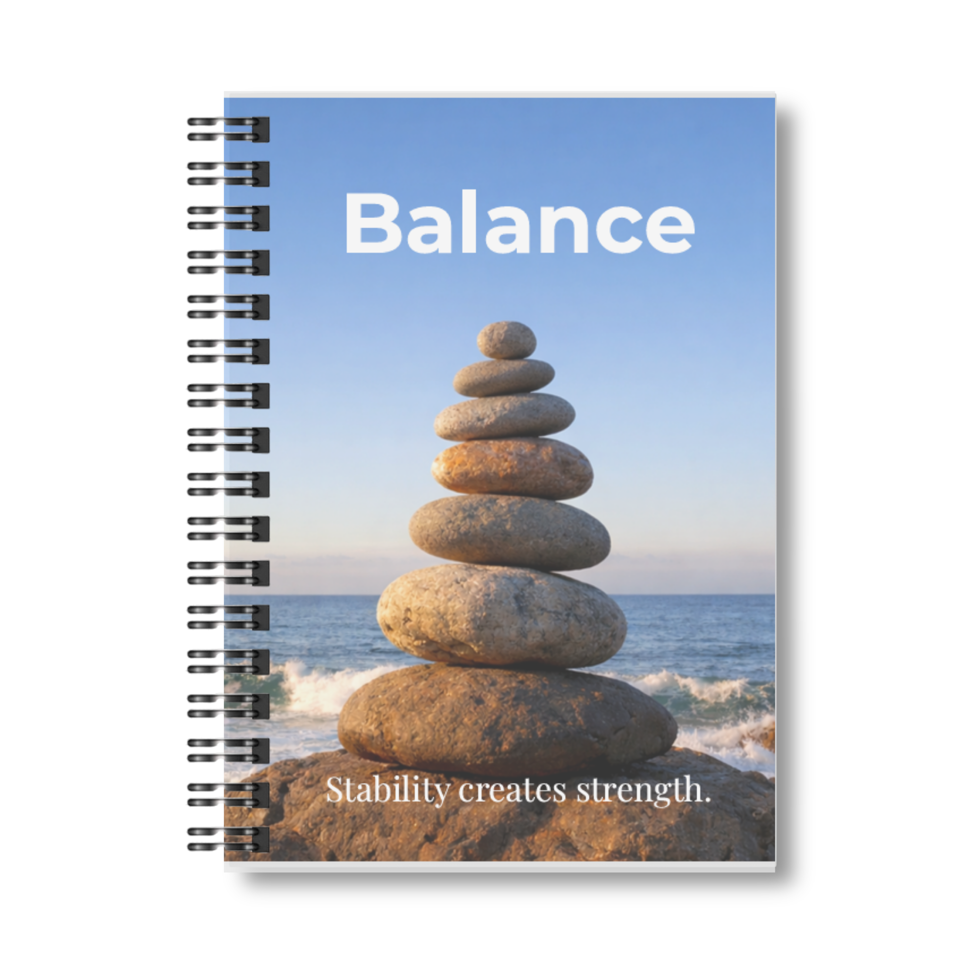 Balance - Inspirational, Coil Bound 8.5"x11" College Lined Journal Notebook, 100 pages