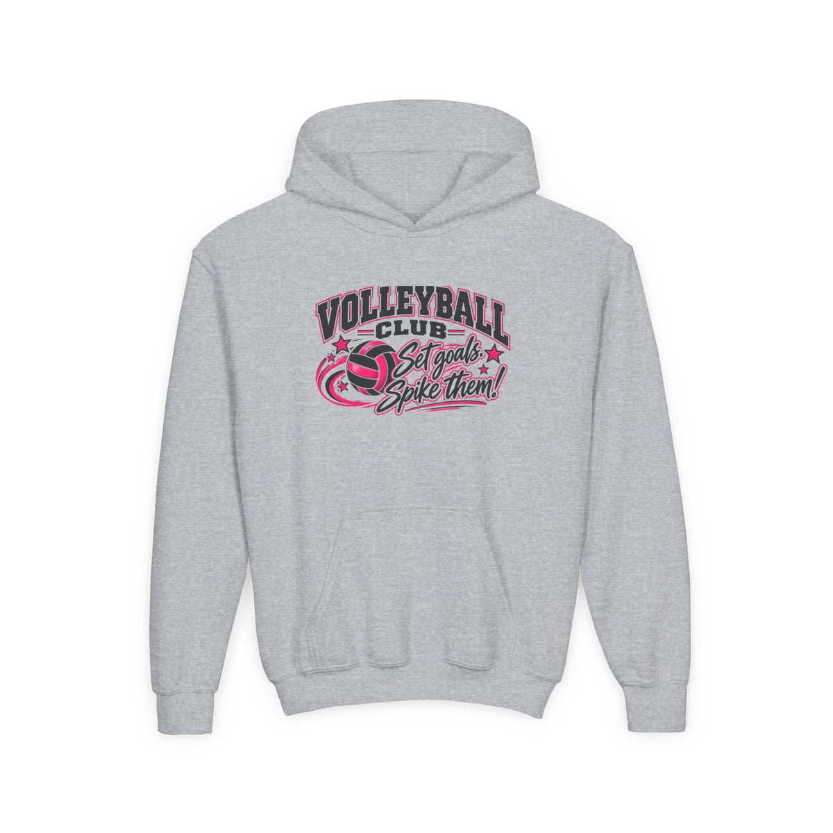 Volleyball Club Youth Hoodie | Set Goals, Spike Them | Girls Volleyball Youth Hoodie