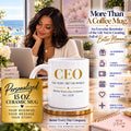 Personalized CEO Mug, Female Entrepreneur Gift, Custom Business Owner 15 oz Coffee Mug - The Year I Bet On Me