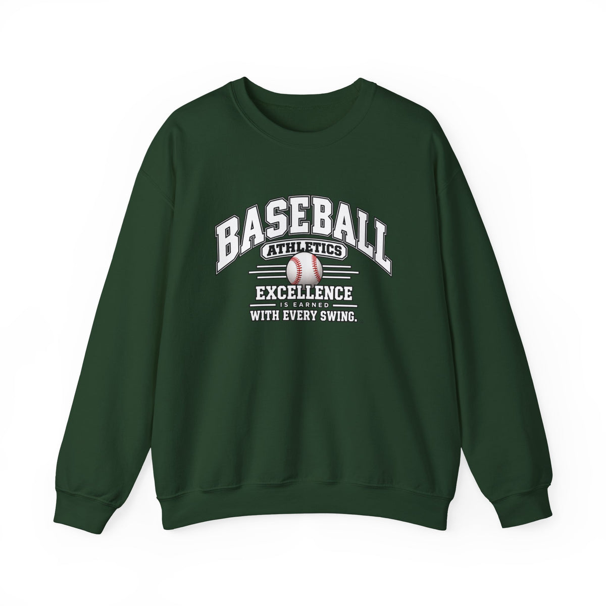 Baseball Athletics Sweatshirt | Excellence Is Earned With Every Swing | Baseball Gildan Crewneck