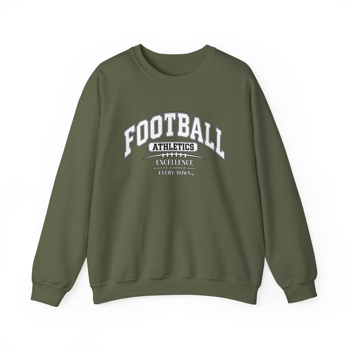 Football Athletics Sweatshirt | Excellence Is Earned Every Down | Football Gildan Crewneck