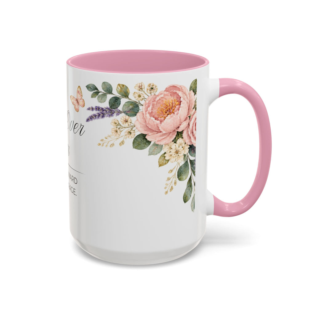 Faith Over Fear Coffee Mug 15oz | Move Forward With Courage | Floral Christian Mug