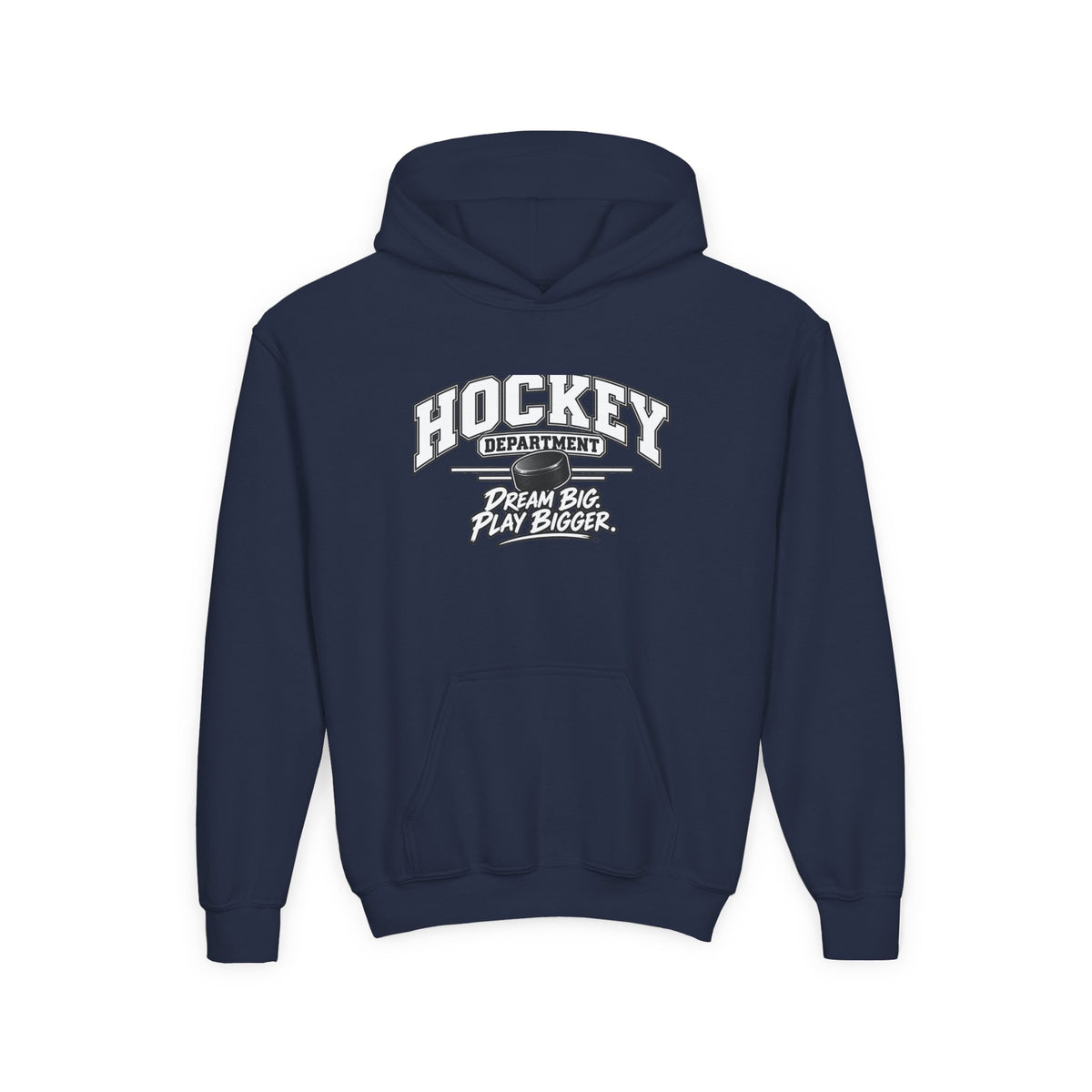 Hockey Department Youth Hoodie | Dream Big, Play Bigger | Kids Hockey Youth Hoodie