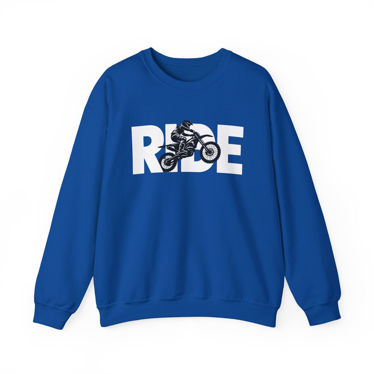RIDE Dirt Bike Sweatshirt | Dirt Bike Rider Graphic | Gildan Crewneck
