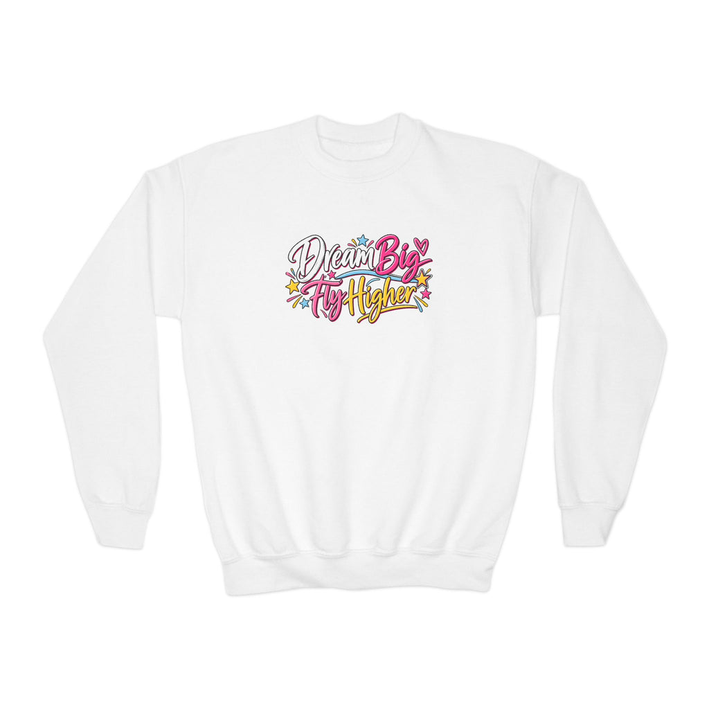 Dream Big Fly Higher Youth Sweatshirt | Gymnast Gift | Girls Gymnastics Youth Crewneck