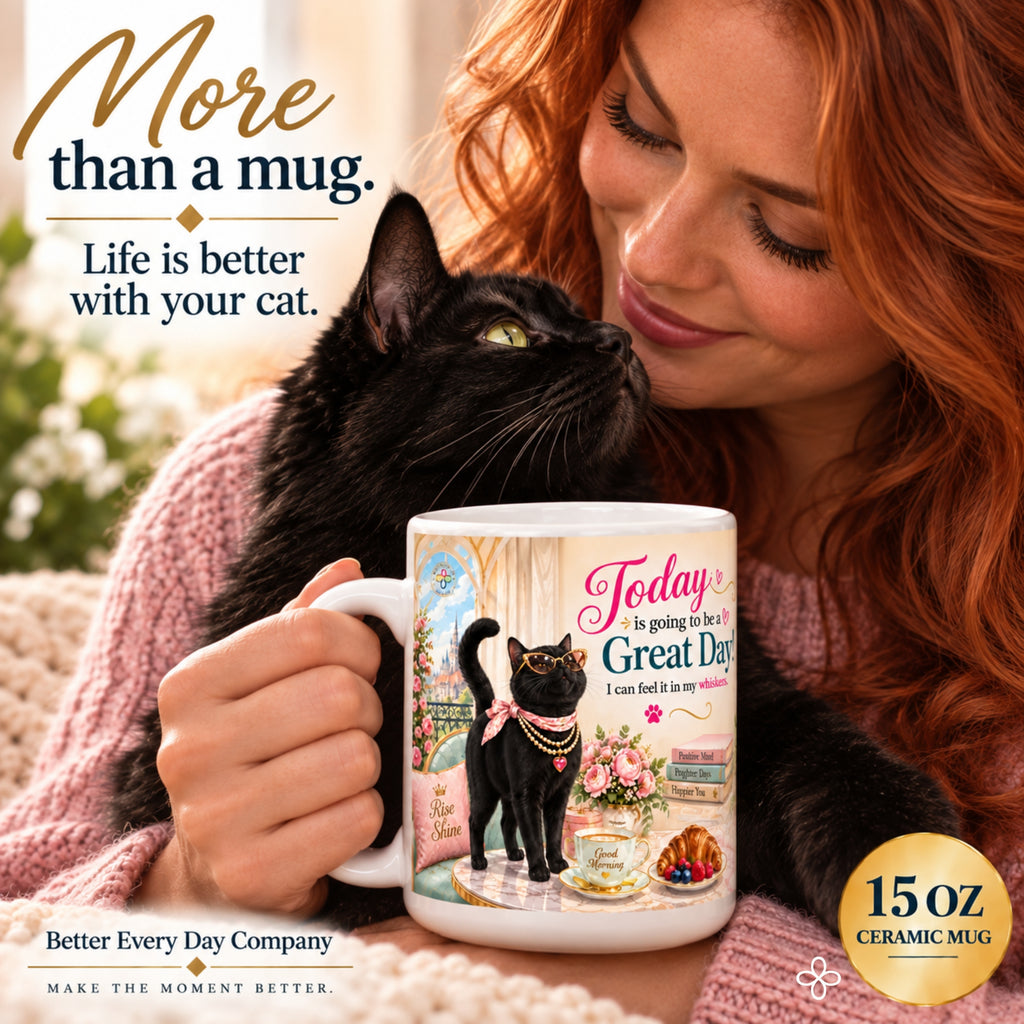 Today is Going to Be a Great Day - 15 oz Funny Cat Mug, Coffee Cup