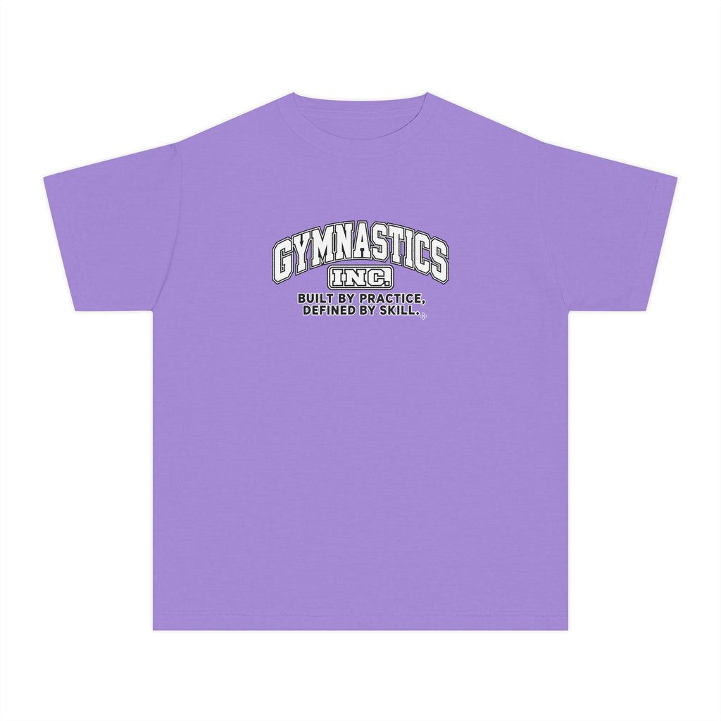 Gymnastics Inc. Youth T-Shirt | Built by Practice, Defined by Skill | Girls Gymnastics Comfort Colors Youth Tee