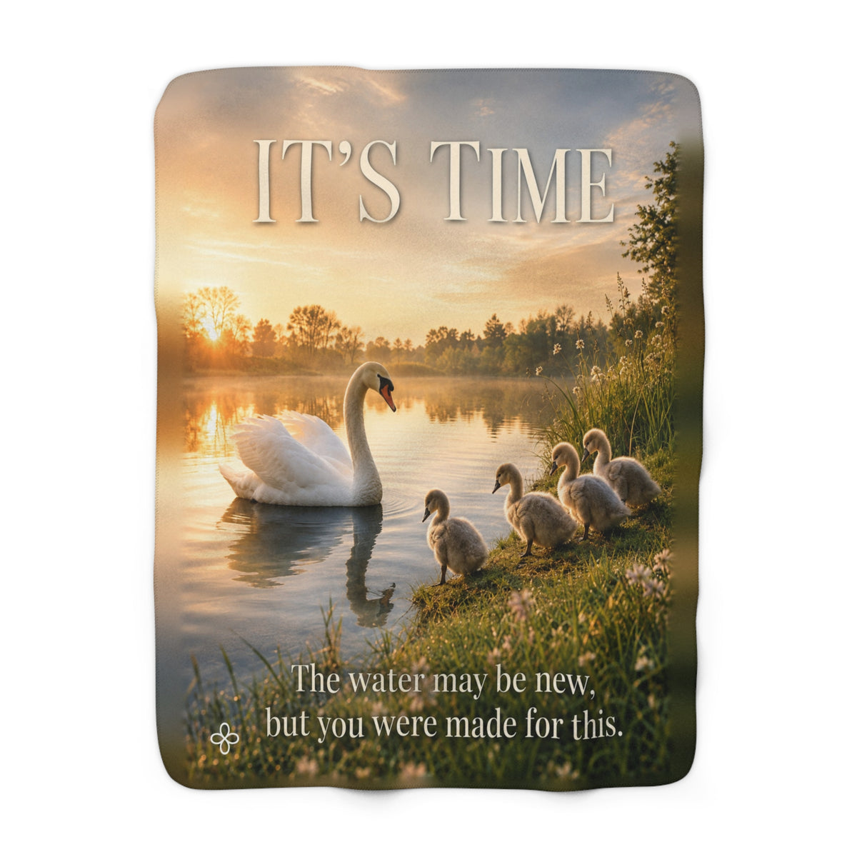 It's Time Motivational Sherpa Blanket | Inspirational Quote Sherpa Fleece Throw | Uplifting Gift | Better Every Day