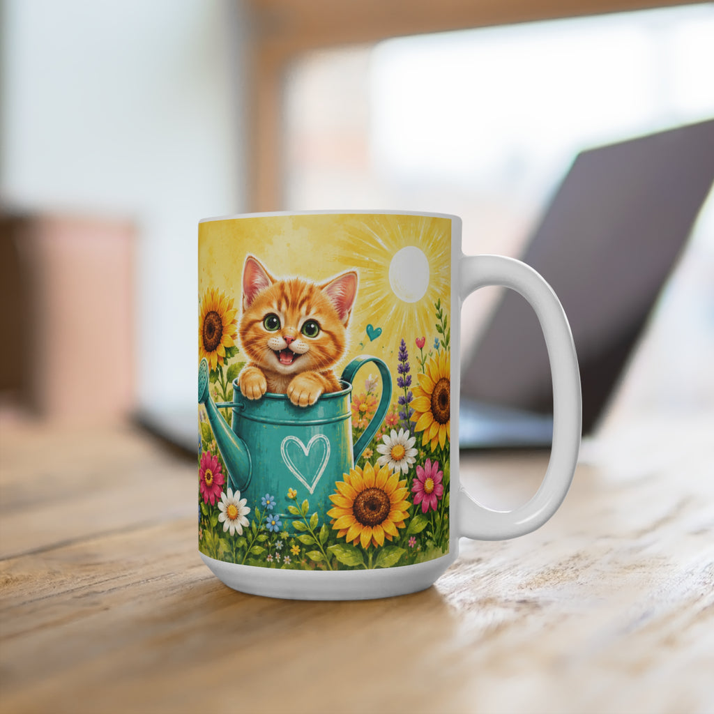 Make Your Own Sunshine - 15 oz Funny Cat Mug, Coffee Cup