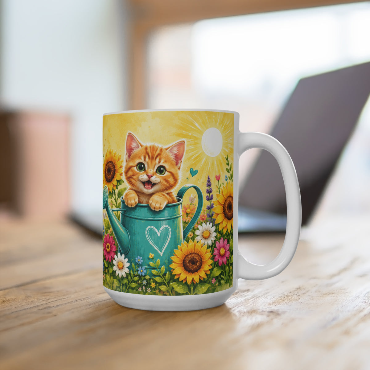 Make Your Own Sunshine - 15 oz Funny Cat Mug, Coffee Cup