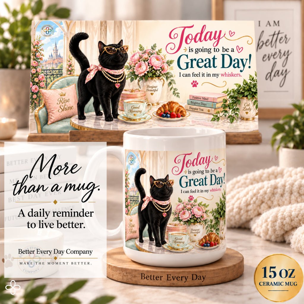Today is Going to Be a Great Day - 15 oz Funny Cat Mug, Coffee Cup