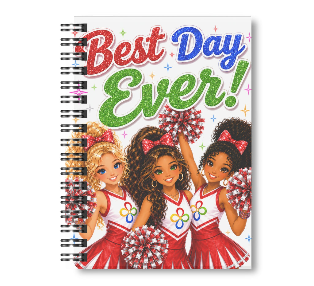 Cheerleading Notebook - 15 Covers to Choose From, Wide Ruled Lined Journal, 100 pages, 8.5"x11" Spiral Bound