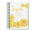 Inspire - Cheerleading Notebook 8.5"x11", Gold, Wide Ruled Blank Notebook, Spiral Bound