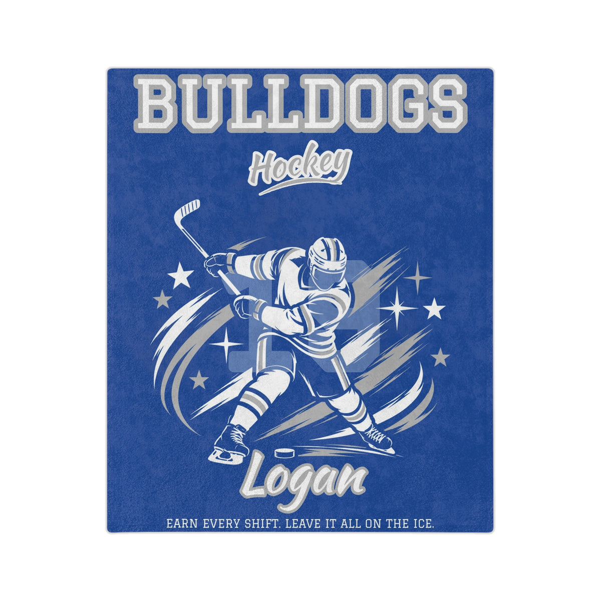 Personalized Hockey Blanket - Player Spotlight Design | Custom Team Name, Number & Player Name | 2 Styles, Your Team Colors | Plush Throw
