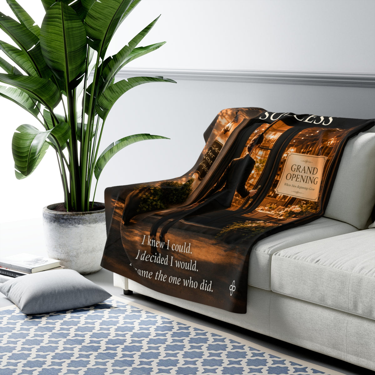 Success Motivational Sherpa Blanket | Inspirational Quote Sherpa Fleece Throw | Uplifting Gift | Better Every Day