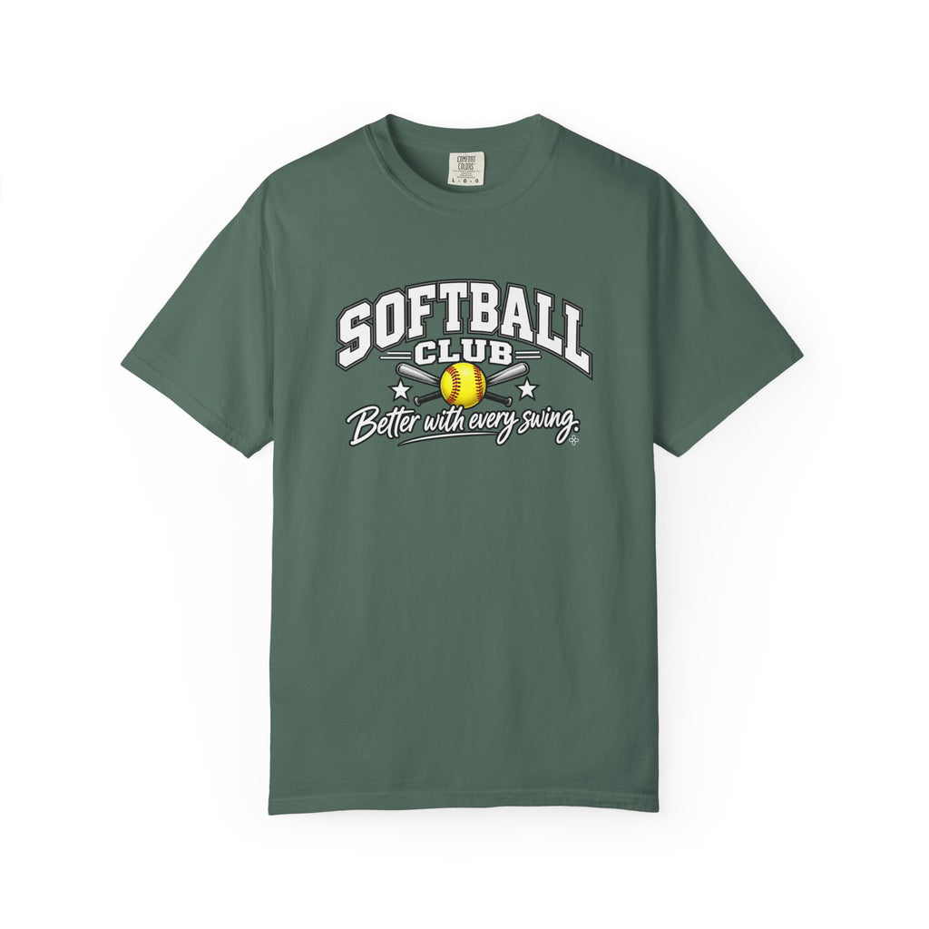 Softball Club T-Shirt | Better With Every Swing | Softball Comfort Colors Tee
