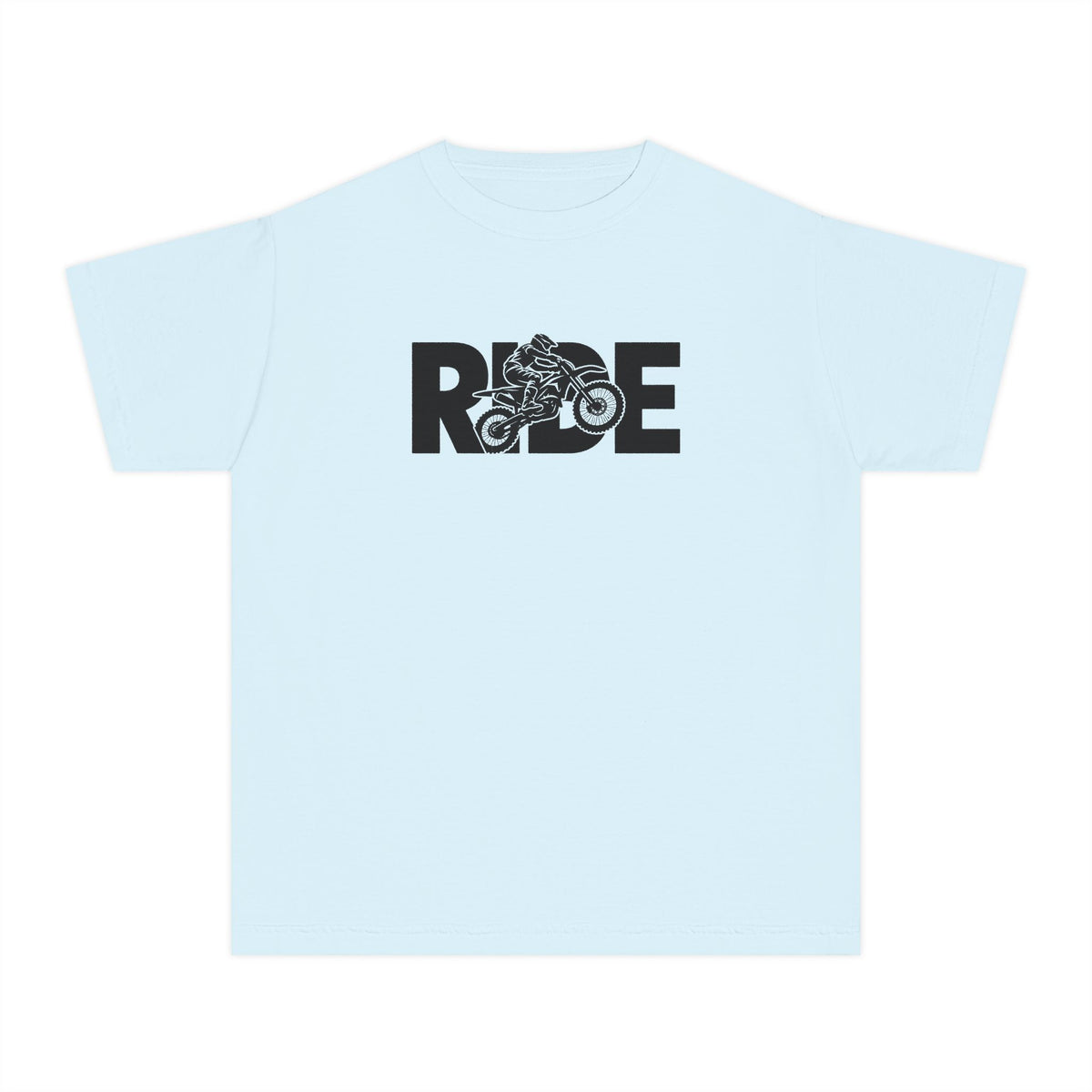 RIDE Dirt Bike Youth T-Shirt | Dirt Bike Rider Graphic | Kids Comfort Colors Youth Tee