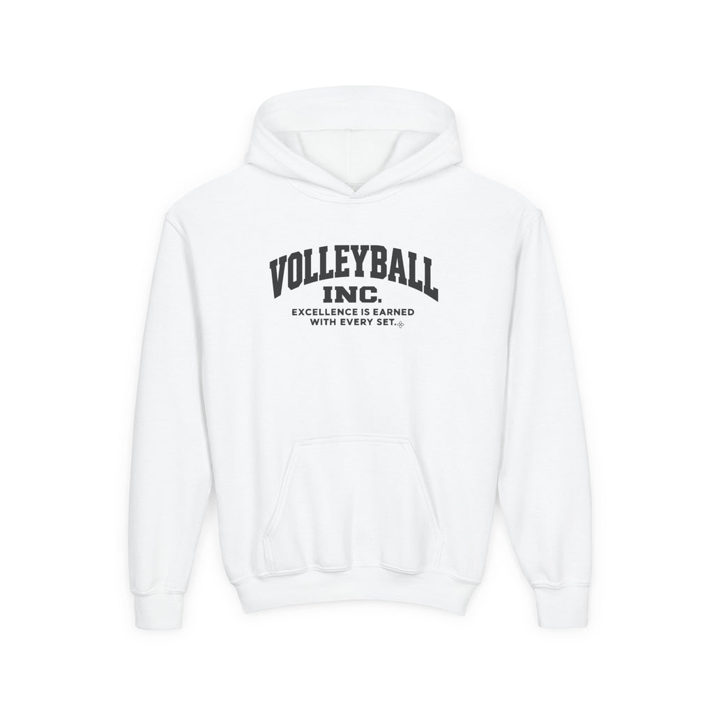 Volleyball Inc. Youth Hoodie | Excellence Is Earned With Every Set | Girls Volleyball Youth Hoodie