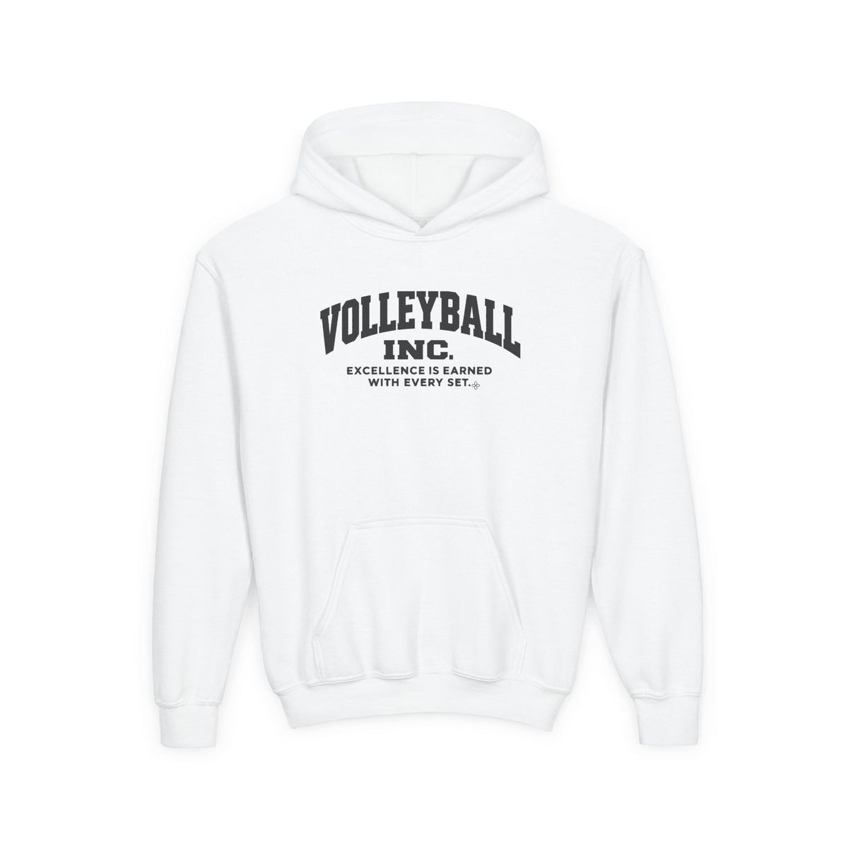 Volleyball Inc. Youth Hoodie | Excellence Is Earned With Every Set | Girls Volleyball Youth Hoodie