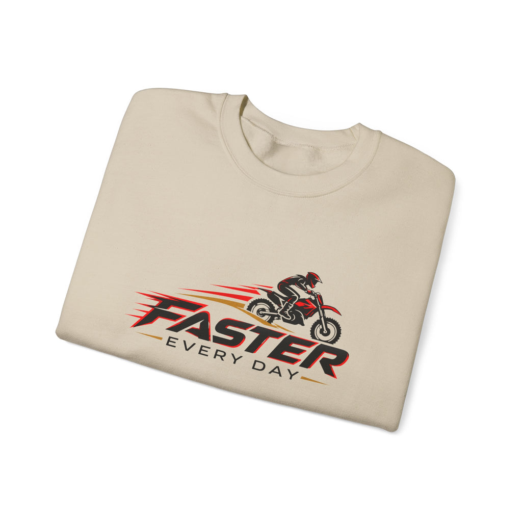 Faster Every Day Dirt Bike Logo Sweatshirt | Motocross Gift | Gildan Crewneck Sweatshirt
