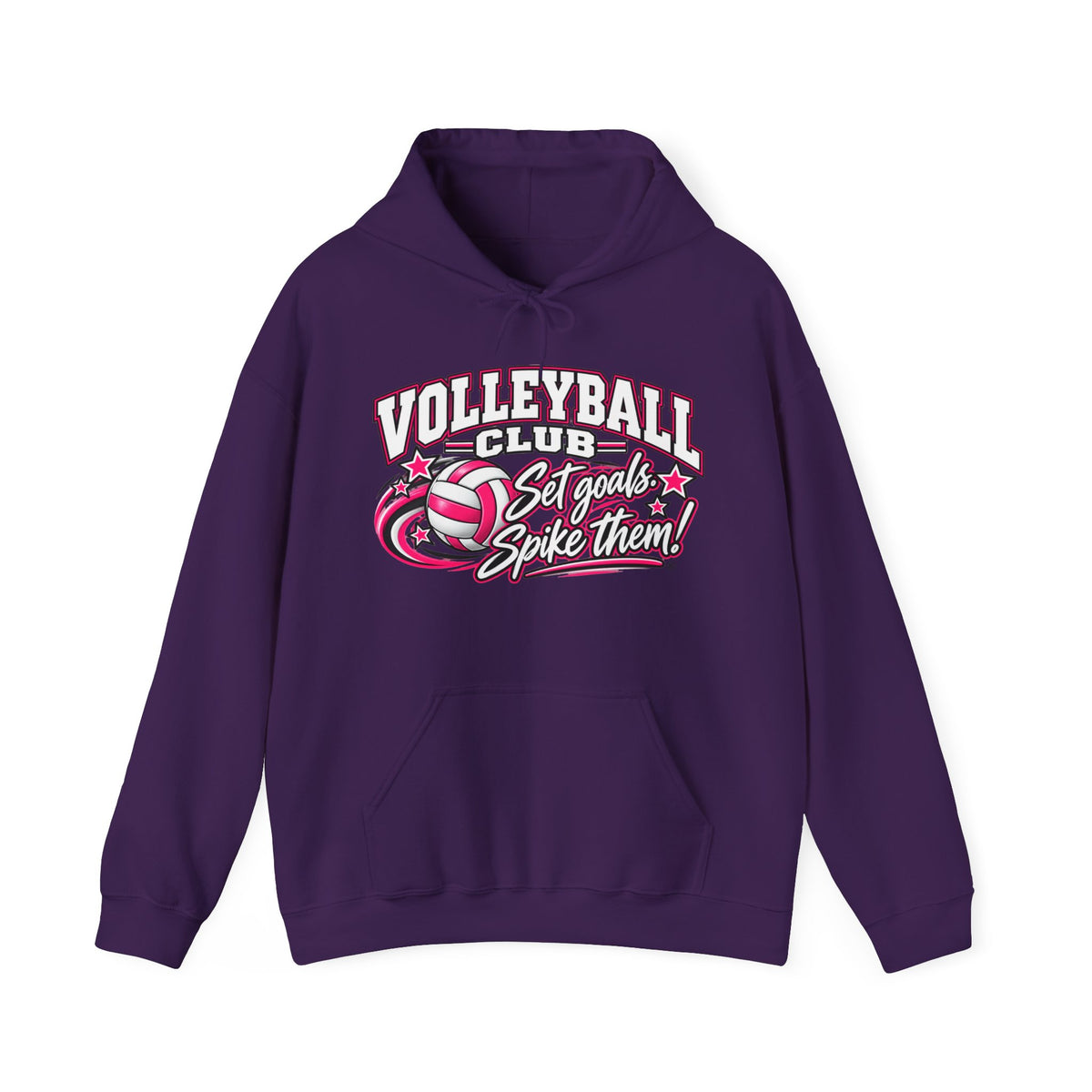Volleyball Club Hoodie | Set Goals, Spike Them | Volleyball Gildan Hoodie