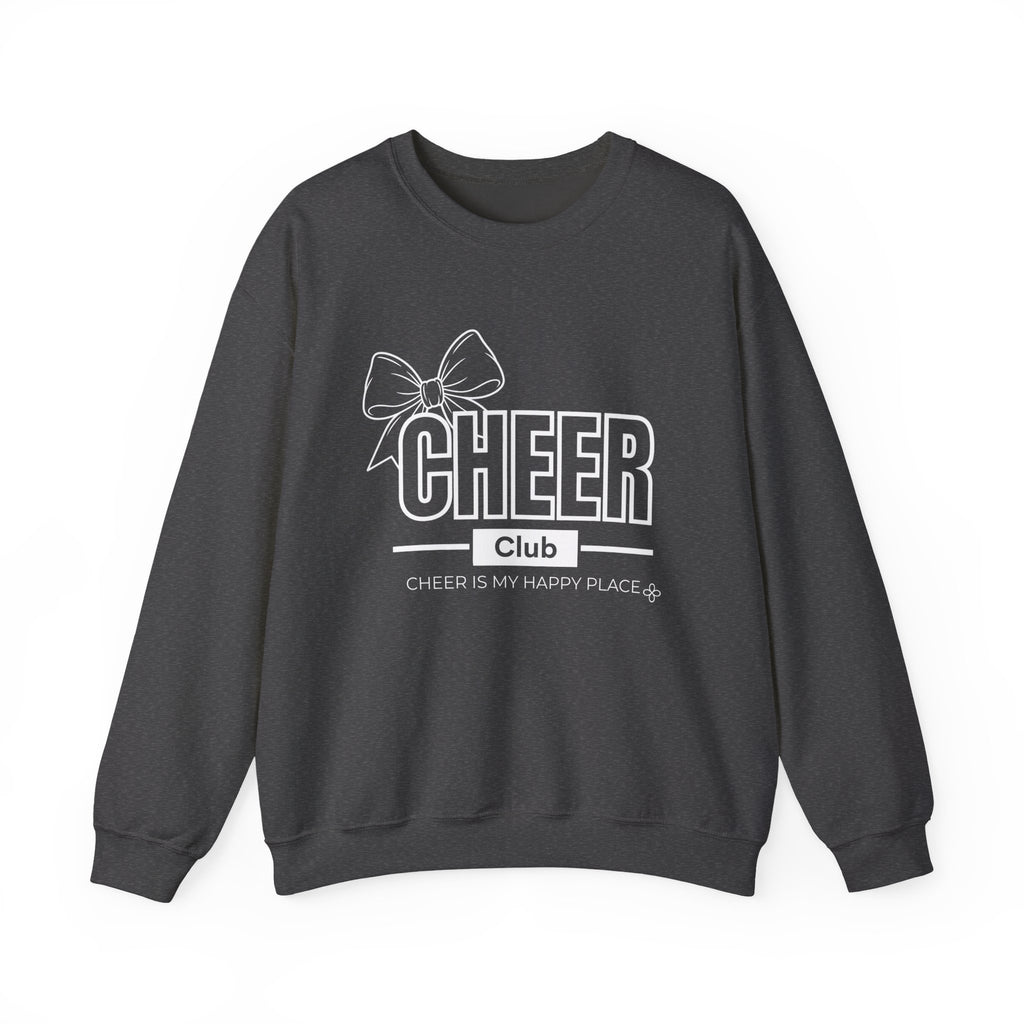 Cheer Club Bow Sweatshirt | Cheer Bow, Cheer Is My Happy Place | Cheer Gildan Crewneck