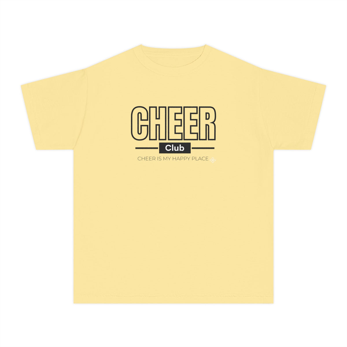Cheer Club Youth T-Shirt | Cheer Is My Happy Place | Girls Cheer Comfort Colors Youth Tee