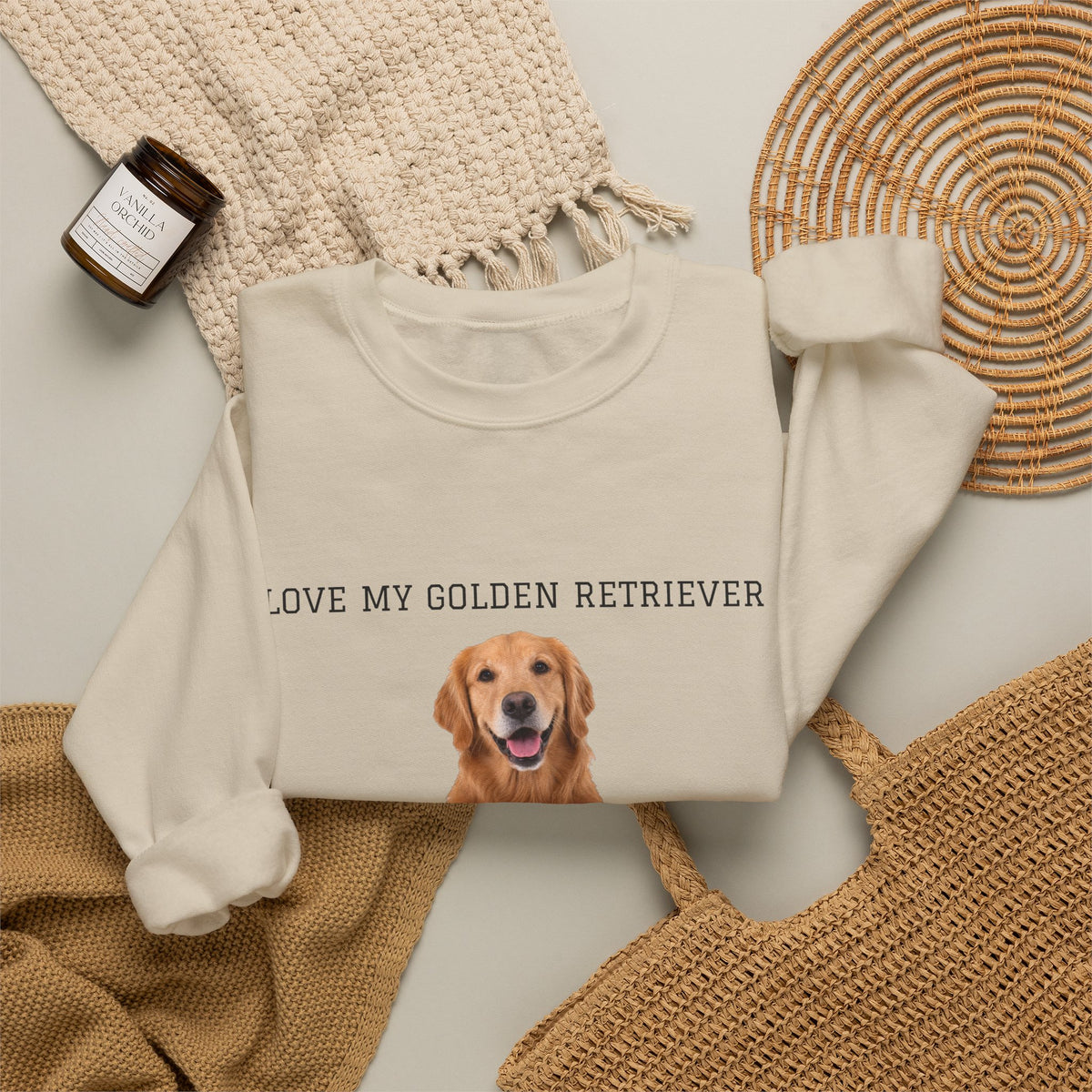 Custom Pet Photo Sweatshirt - Loved Better Every Day | Your Dog or Cat Photo & Name | Love My Pack | Rescue Mama | Gildan Sweatshirt