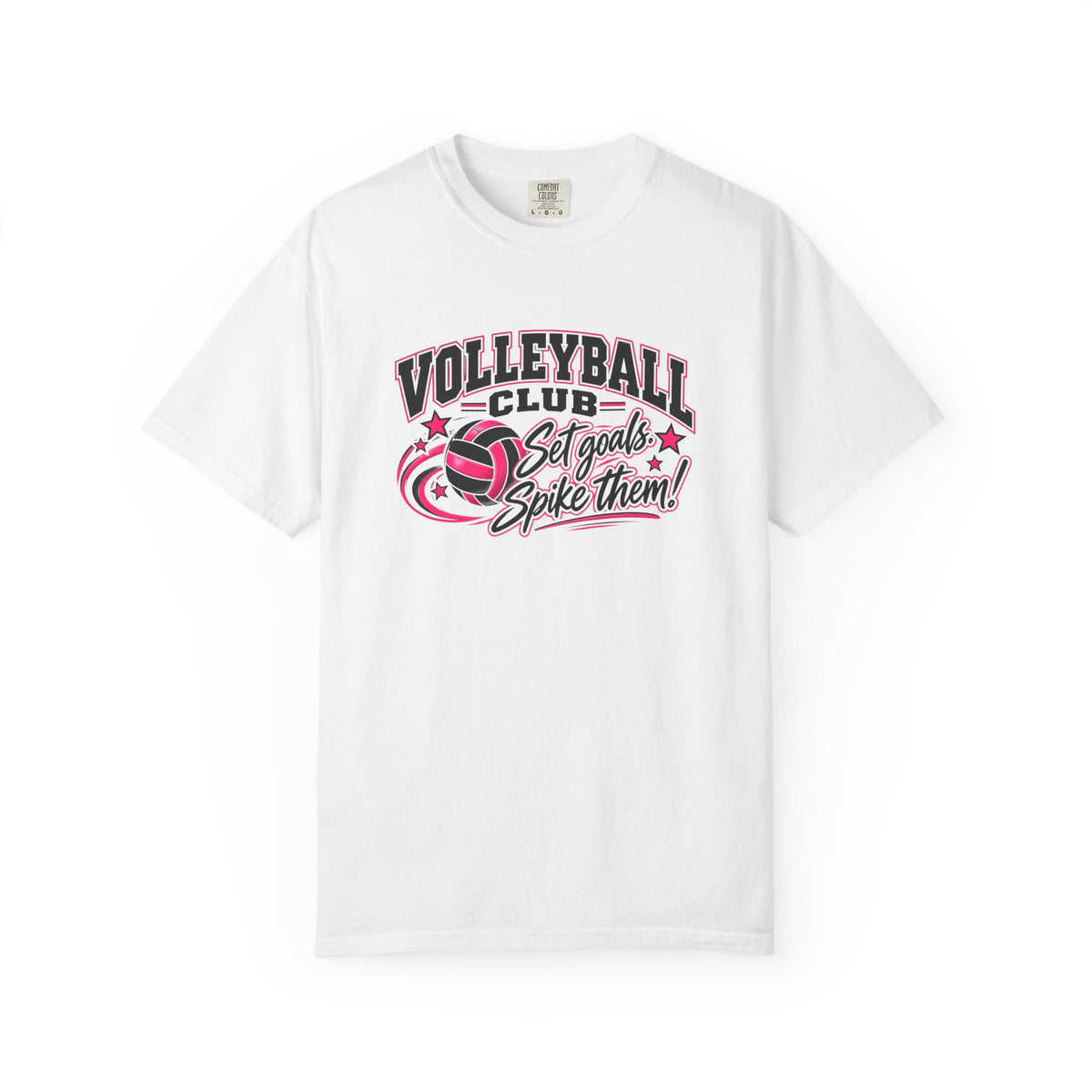 Volleyball Club T-Shirt | Set Goals, Spike Them | Volleyball Comfort Colors Tee