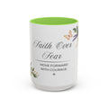 Faith Over Fear Coffee Mug 15oz | Move Forward With Courage | Floral Christian Mug